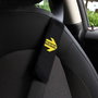 MOMO MOMLSHP001B Set 2 Almohadillas Cinturón Coche Negro-Amarillo de Microsuede Universales