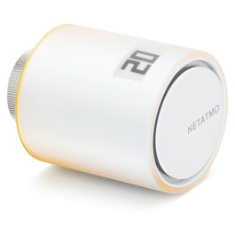 NetAtmo NAV-EN Termostato Inteligente para Radiador, Blanco, 0-50°C, Conexión Inalámbrica 2400 MHz, Alcance 100 m, Alimentado por 2 Pilas AA