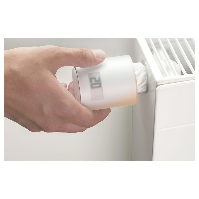NetAtmo NAV-EN Termostato Inteligente para Radiador, Blanco, 0-50°C, Conexión Inalámbrica 2400 MHz, Alcance 100 m, Alimentado por 2 Pilas AA