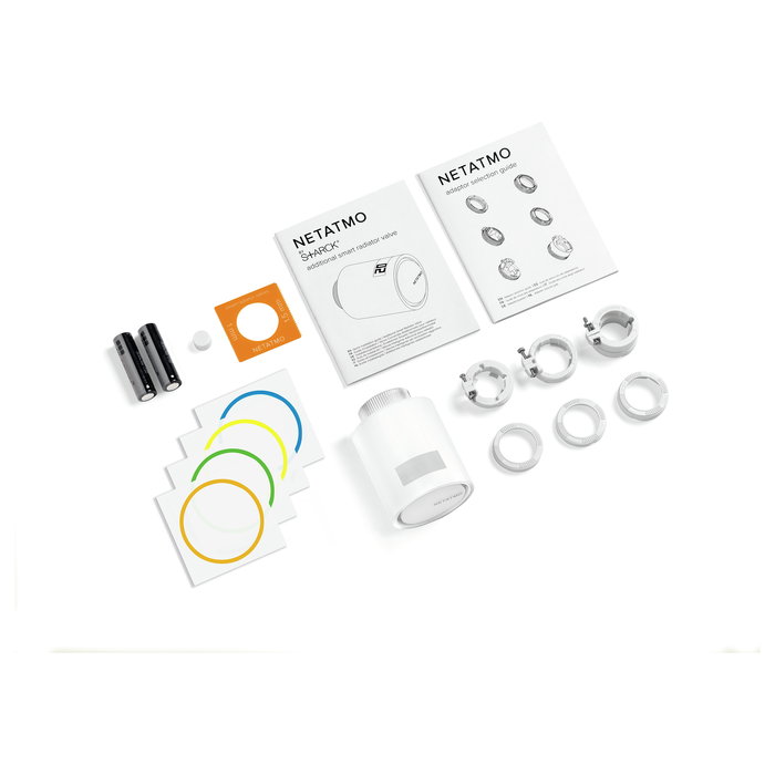 NetAtmo NAV-EN Termostato Inteligente para Radiador, Blanco, 0-50°C, Conexión Inalámbrica 2400 MHz, Alcance 100 m, Alimentado por 2 Pilas AA