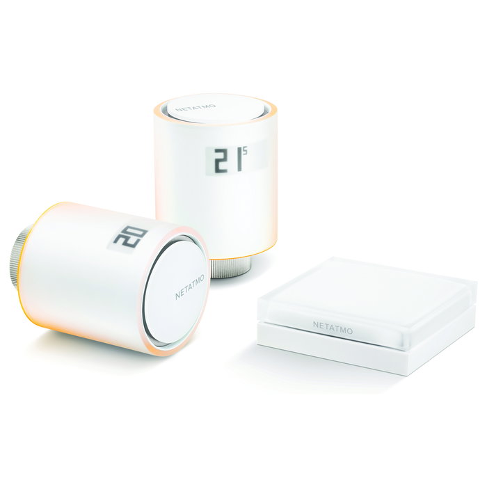 NetAtmo NAV-EN Termostato Inteligente para Radiador, Blanco, 0-50°C, Conexión Inalámbrica 2400 MHz, Alcance 100 m, Alimentado por 2 Pilas AA