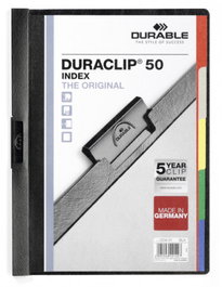 Durable Dossier DURACLIP® 50 Index A4 Negro