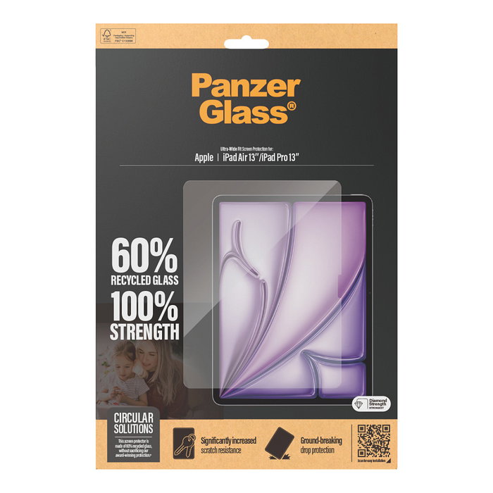 Panzerglass Protector de Pantalla para iPad Air 12.9" 2024 / iPad Pro 12.9" 2024 - Cristal Templado UWF Panzerglass Protector de Pantalla para iPad Air 12.9" 2024 / iPad Pro 12.9" 2024 - Cristal Templado UWF