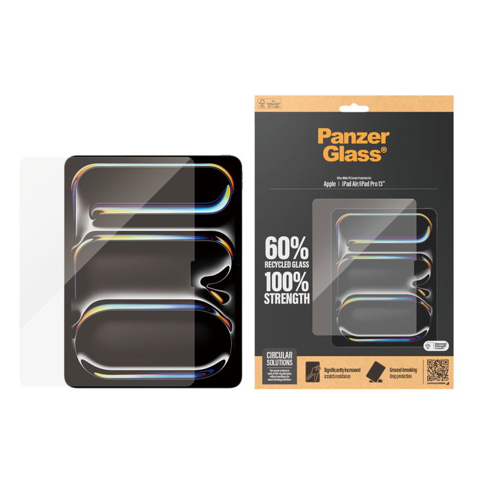 Panzerglass Protector de Pantalla para iPad Air 12.9" 2024 / iPad Pro 12.9" 2024 - Cristal Templado UWF