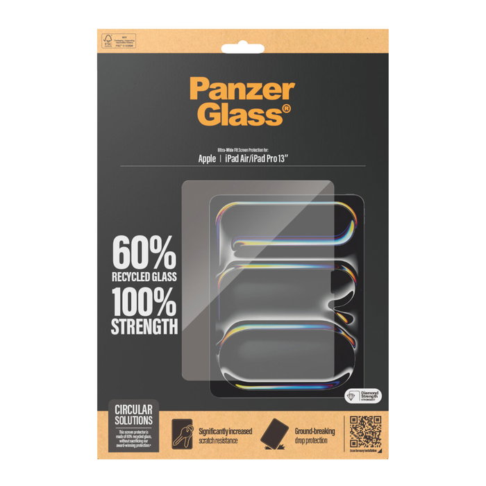 Panzerglass Protector de Pantalla para iPad Air 12.9" 2024 / iPad Pro 12.9" 2024 - Cristal Templado UWF