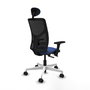 PIQUERAS Y CRESPO Silla de oficina Motilla con mecanismo Sincro/Traslack, Azul marino y Negro
