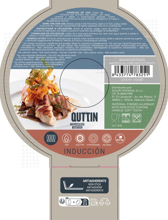 Quttin Sartén de Aluminio Forjado Tuttifrutti 26 cm Quttin Sartén de Aluminio Forjado Tuttifrutti 26 cm