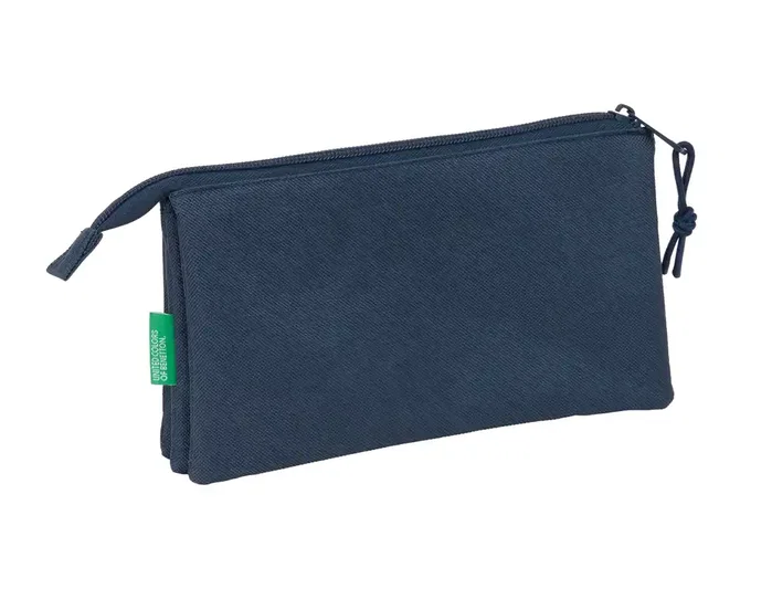 Safta Estuche Portatodo Triple Cremallera Colección Benetton Basic - Dimensiones 120x220x30 mm Safta Estuche Portatodo Triple Cremallera Colección Benetton Basic - Dimensiones 120x220x30 mm