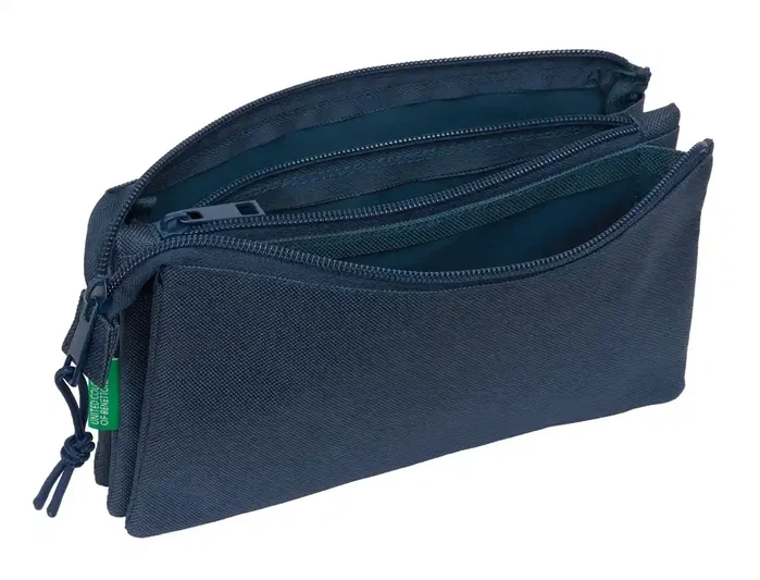 Safta Estuche Portatodo Triple Cremallera Colección Benetton Basic - Dimensiones 120x220x30 mm Safta Estuche Portatodo Triple Cremallera Colección Benetton Basic - Dimensiones 120x220x30 mm