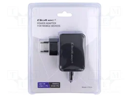 Qoltec Cargador 65W USB-C Power Delivery Negro