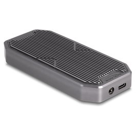 DeLOCK Carcasa Externa Gaming para SSD M.2 NVMe PCIe, USB 3.2 Gen 2x2 Type-C 20 Gbps con Iluminación LED RGB - Caja Externa Gris para Unidad de Estado Sólido