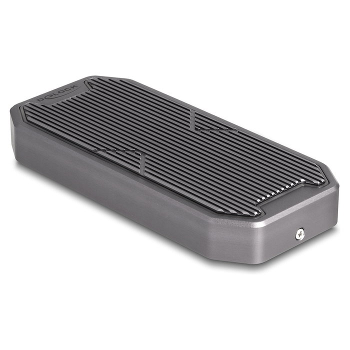 DeLOCK Carcasa Externa Gaming para SSD M.2 NVMe PCIe, USB 3.2 Gen 2x2 Type-C 20 Gbps con Iluminación LED RGB - Caja Externa Gris para Unidad de Estado Sólido