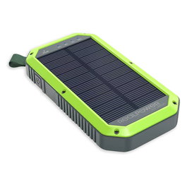 RealPower Powerbank PB-10000 Solar, 10000mAh, Negro/Verde, Carga Inalámbrica, Panel Solar 0.8W, Linterna
