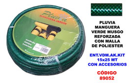 PLUVIA Manguera Verde Musgo Kit 15x25 mt + Accesorios
