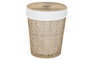 DKD Home Decor Cesta de Ropa de Fibra y Poliéster Natural 40x40x50 cm