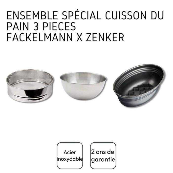 Fackelmann Juego de 3 utensilios Zenker para hornear pan