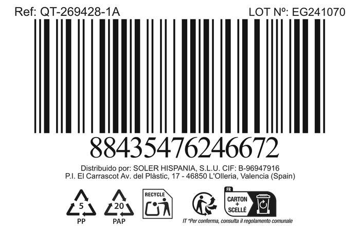 Quttin Olla con Tapa Acero Inoxidable 28 cm / 10 Litros, Modelo New Caesar (2 Unidades)