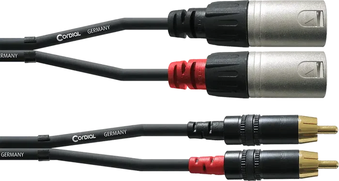 Cordial Cable de Audio Doble XLR Macho a RCA de 1.5 Metros