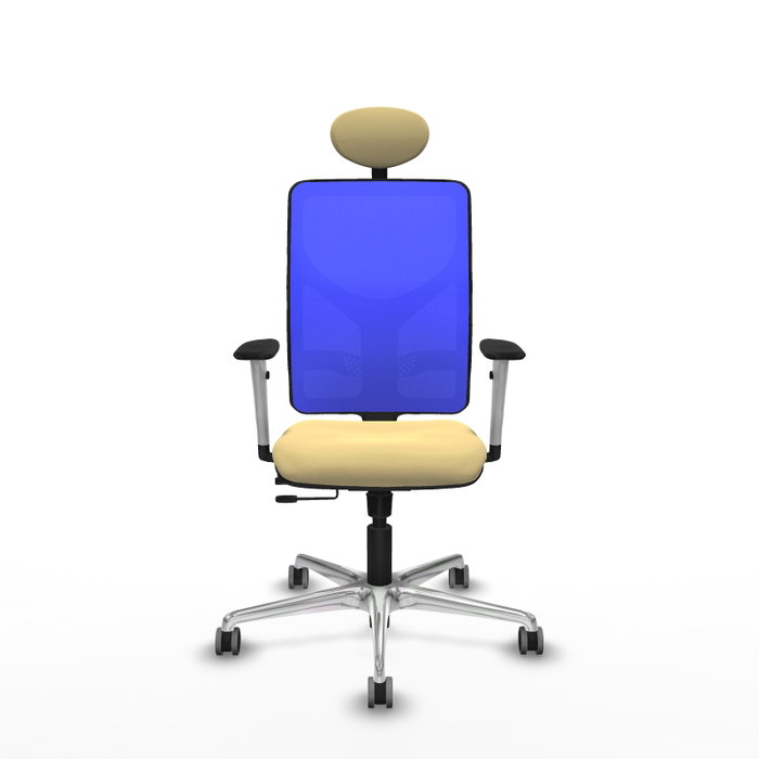 PIQUERAS Y CRESPO Silla de oficina Motilla con mecanismo Sincro/Traslack, Crema y Azul PIQUERAS Y CRESPO Silla de oficina Motilla con mecanismo Sincro/Traslack, Crema y Azul
