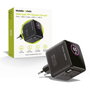 Mobile Origin PW3 Cargador GaN 65W con Cable USB-C Retráctil y Pantalla TFT