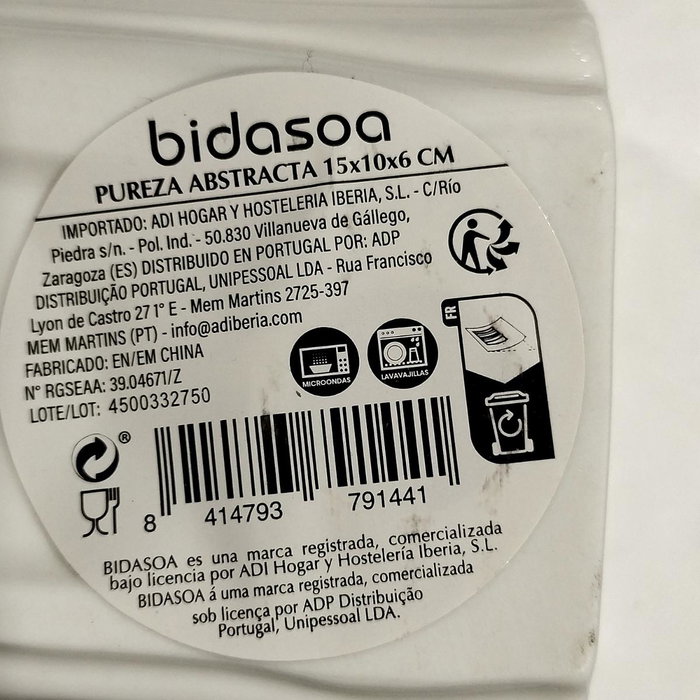 Bidasoa Stand de Porcelana Pureza Abstracta Blanco