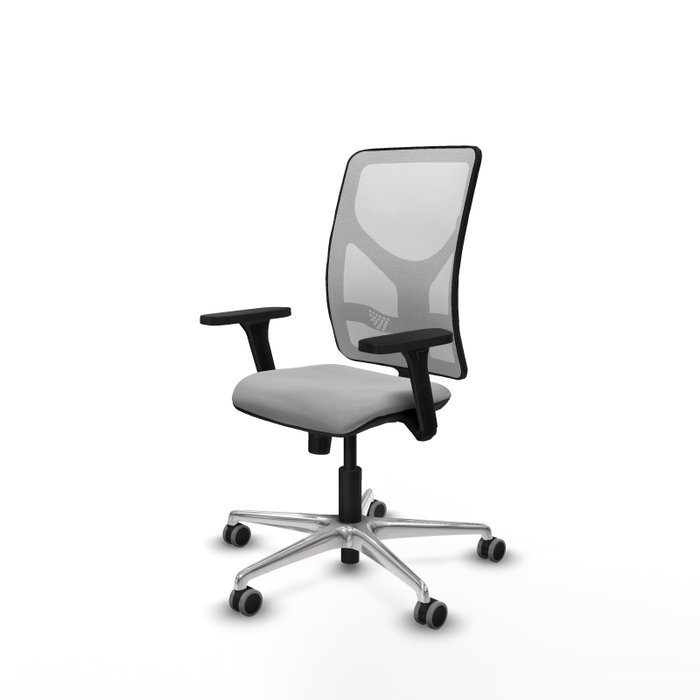 PIQUERAS Y CRESPO Silla de oficina Motilla con mecanismo Sincro, Gris claro y Blanco