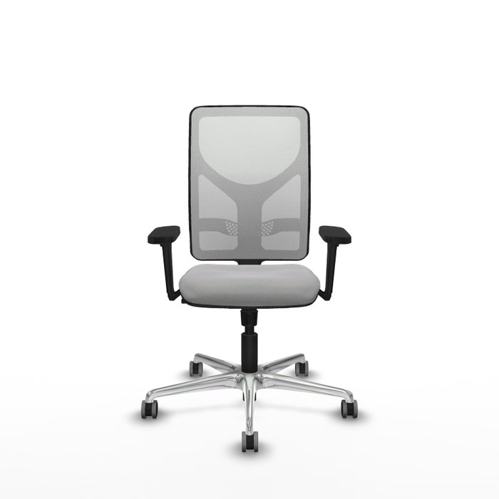PIQUERAS Y CRESPO Silla de oficina Motilla con mecanismo Sincro, Gris claro y Blanco