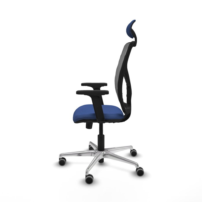 PIQUERAS Y CRESPO Silla de oficina Motilla con mecanismo Sincro, Azul marino y Gris