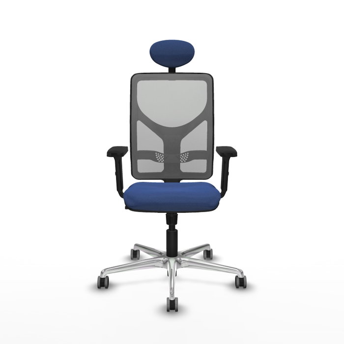PIQUERAS Y CRESPO Silla de oficina Motilla con mecanismo Sincro, Azul marino y Gris