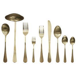 Home Deco Factory Cubertería Mirage 39 Piezas Acero Inoxidable Acabado Dorado