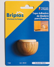 BRIPLAS Tope de Puerta Adhesivo Madera Media Luna Roble 310R