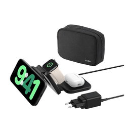 Belkin BoostCharge Pro 3-en-1 Travel Qi2 Negro, 15W