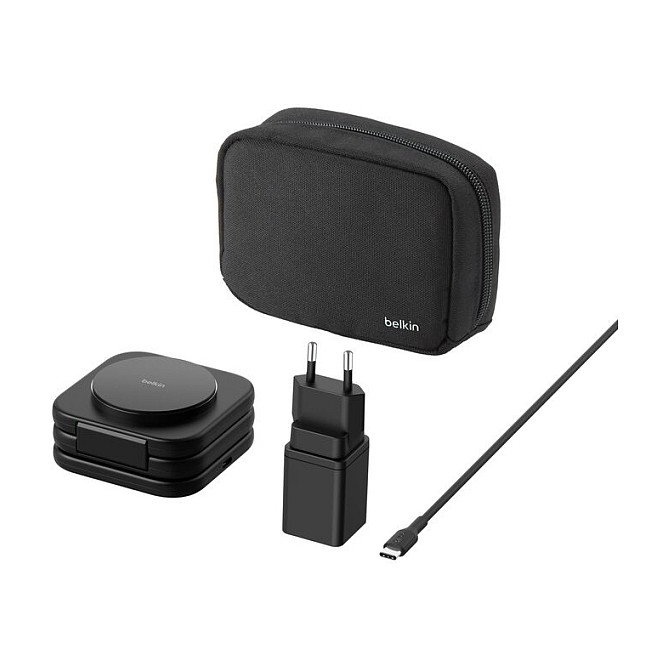 Belkin BoostCharge Pro 3-en-1 Travel Qi2 Negro, 15W