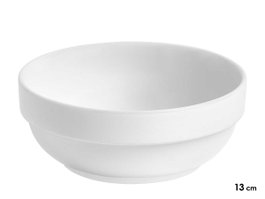 VESSIA Cuencos de aperitivo apilables de porcelana blanca, 13cm, pack de 48 unidades de 13cm