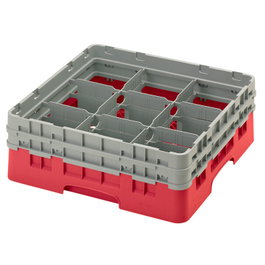 CAMBRO Cesta de lavado 9 comp. 2 alturas Azul