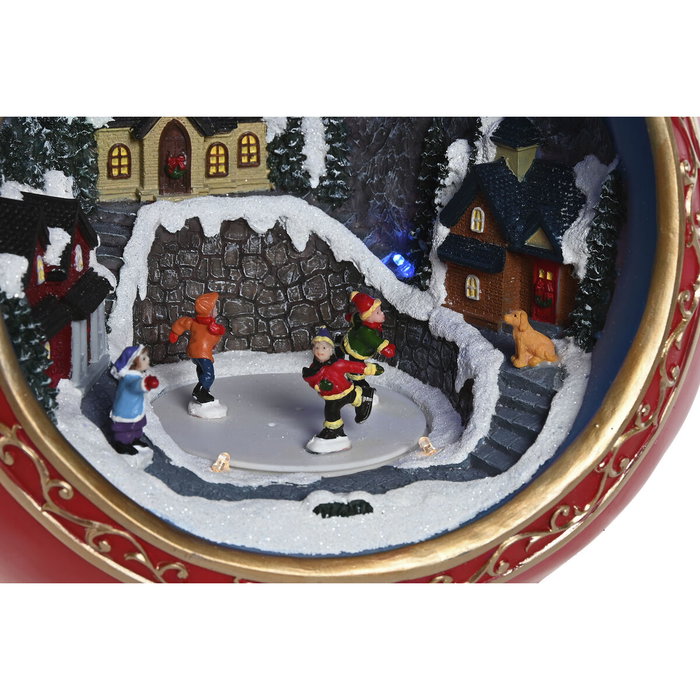 DKD Home Decor Figura LED de Resina Rojo y Dorado