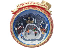 DKD Home Decor Figura Navidad Tradicional Rojo Dorado con LED y Movimiento Musical 24 x 27 x 26.5 cm