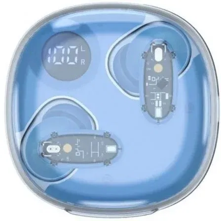 Mars Gaming Auriculares Bluetooth MHIB2BL con Estuche de Carga, Bluetooth 5.4, 24h Autonomía, Color Azul