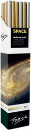 FABRISA Pack 30 rollos de papel kraft SPACE verjurado 1x3M colores oro y plata metalizados