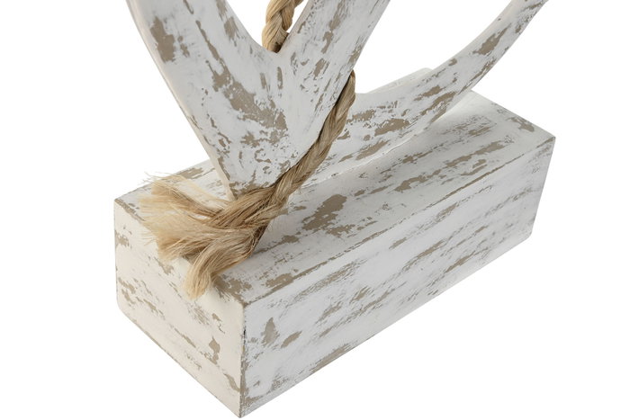 DKD Home Decor Decoración Ancla Decapé Blanco Mango y Resina