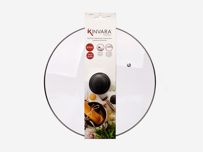 Kinvara Tapa de Cristal Filo Plata 30.5x30.5x6 cm Vidrio Transparente Metal Plata (Set de 12)