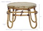 DKD Home Decor Mesita Auxiliar Balines Ratan y Bambu Natural 60 x 42 x 60 cm