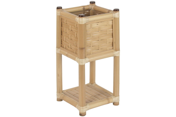 DKD Home Decor Macetero Bambú y Ratán Natural 35x35x76 cm DKD Home Decor Macetero Bambú y Ratán Natural 35x35x76 cm