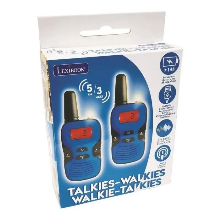 Lexibook Walkie-talkies Digitales Recargables Alcance 5 km 8 Canales