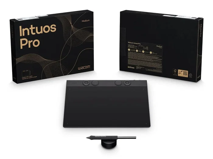 Wacom Intuos Pro Medium – 2025 Tableta Digitalizadora Negra 263 x 148 mm, USB/Bluetooth, Pluma con 8192 Niveles de Presión Wacom Intuos Pro Medium – 2025 Tableta Digitalizadora Negra 263 x 148 mm, USB/Bluetooth, Pluma con 8192 Niveles de Presión