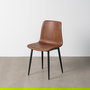 Silla Marrón Metal / Simil Piel (Set de 2)