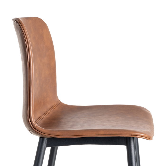 Silla Marrón Metal / Simil Piel (Set de 2)