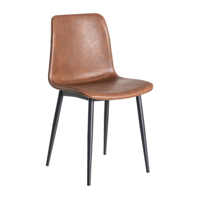 Silla Marrón Metal / Simil Piel (Set de 2)