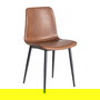 Silla Marrón Metal / Simil Piel (Set de 2)