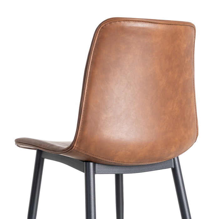 Silla Marrón Metal / Simil Piel (Set de 2)